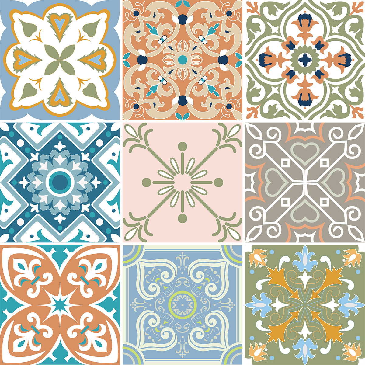 9 adesivi piastrelle azulejos vicito - Sticker adesivo - adesivi murali - 9stickers10x10cm - 2