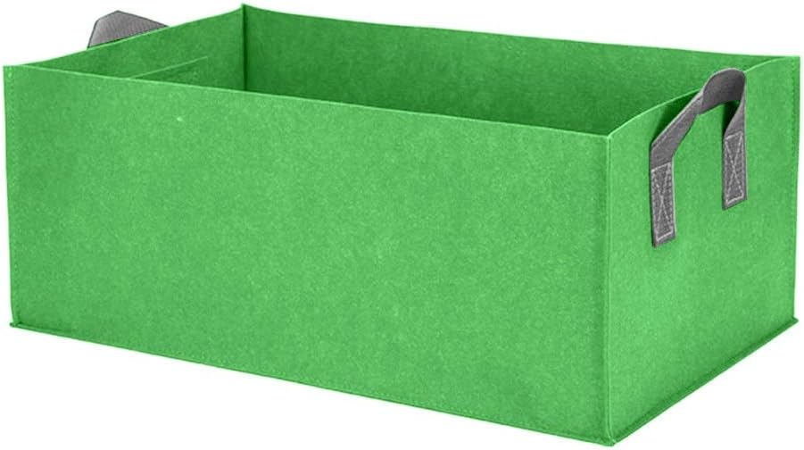 Zestaw 1 prostokątnej torby do sadzenia (60×30×20 cm, zielona), podwyższonej skrzynki z uchwytami, wentylowanej kwadratowej tkaniny