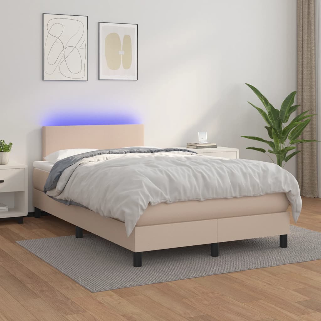 VidaXL Matelas Ensaché - Sommier à Lattes De Lit Avec Matelas Blanc 120x190cm Similicuir
