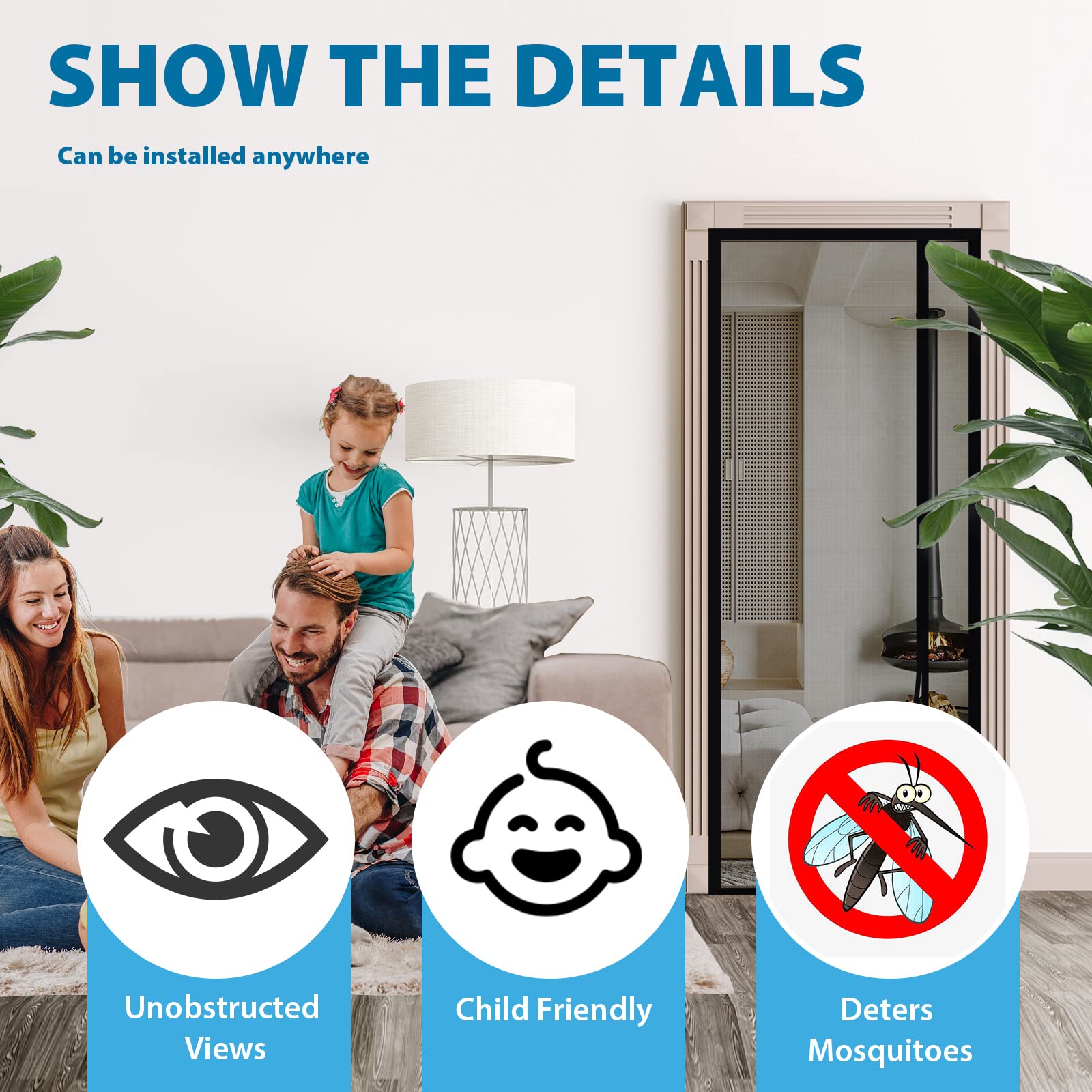 Sekey Zanzariera Magnetica Porta Anti-gatto, Zanzariere per Porte con Apertura Laterale in Fibra di Vetro, Zanzariere Magnetiche Porta del Balcone, Mo - 3