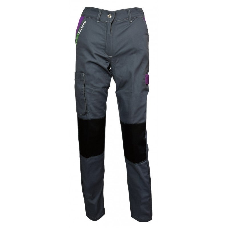 Pantalon de Travail Femme Violet et Noir - Fashion Sécurité - Résistant, Confortable et Tendance - Bricolage et Jardinage - 44 - Taille 44 - 4