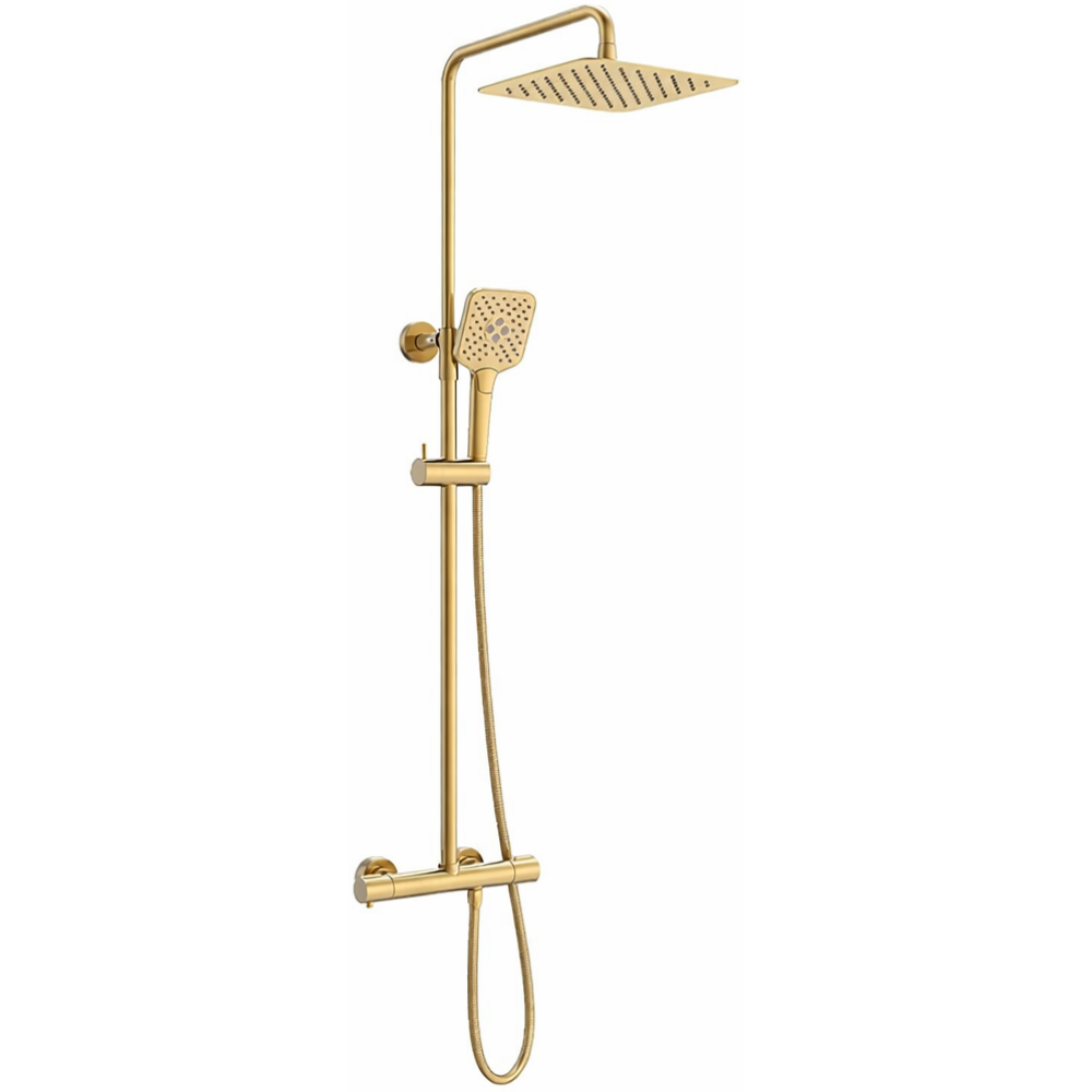 Ensemble mitigeur lavabo + Colonne de douche - Couleur Or brossé - 6