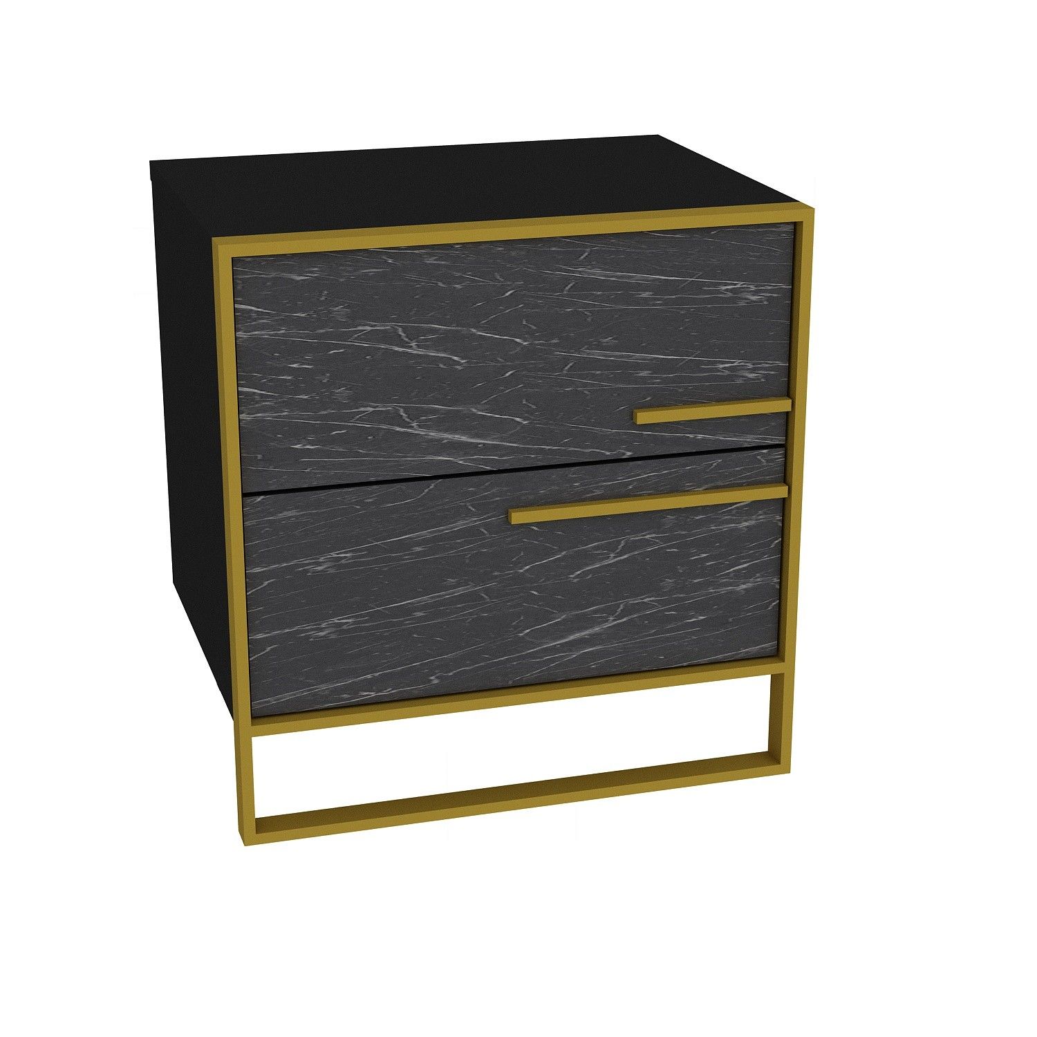 Vida Designs Denver Table De Chevet 2 Tiroirs Noir – Rangement Élégant Et Robuste Pour Chambre