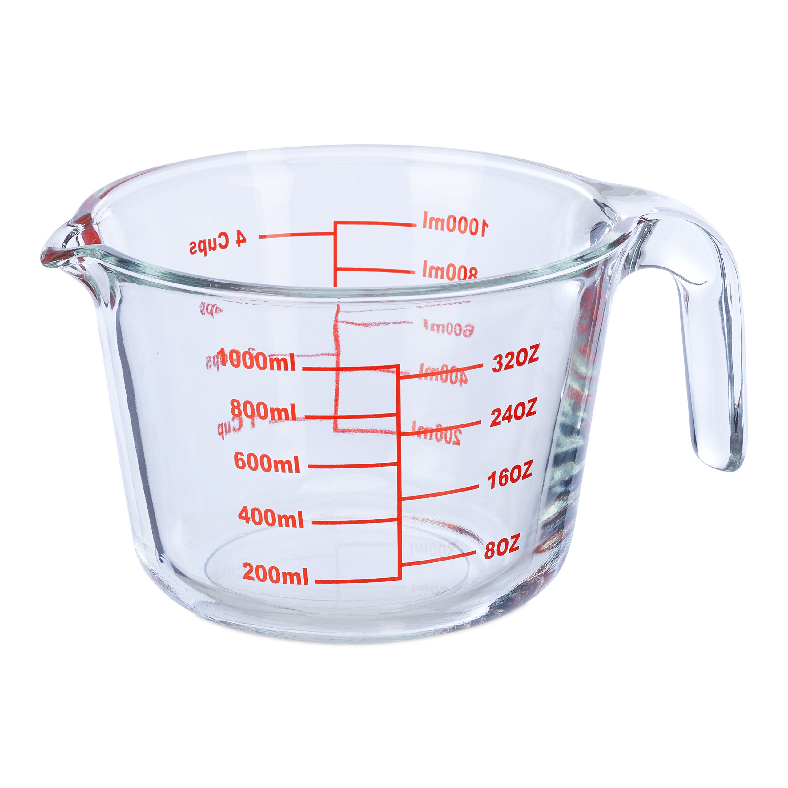 Verre Doseur 1000ml Avec Couvercle - Graduation Précise - Borosilicate - Cuisine, Pâtisserie, Cocktails - Bec Verseur