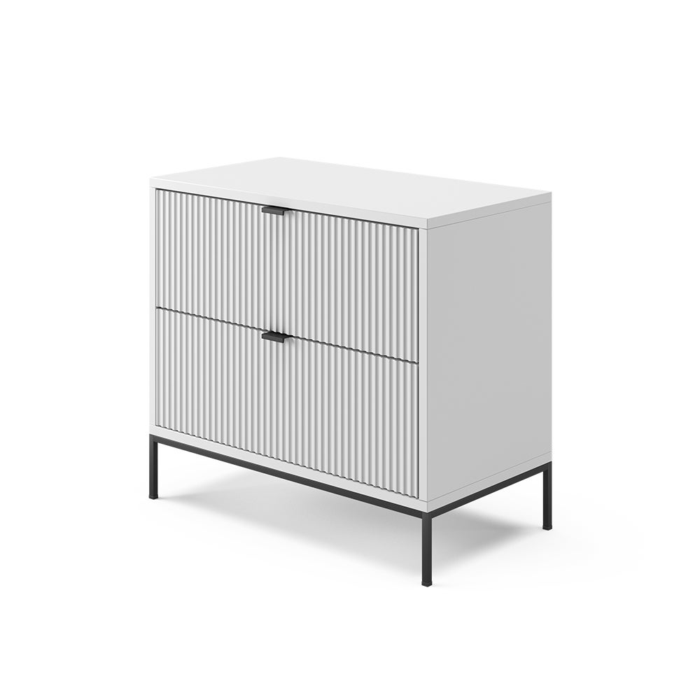 Vicco Stolik nocny Eliza, Biały, 66 x 60 cm z 2 szufladami