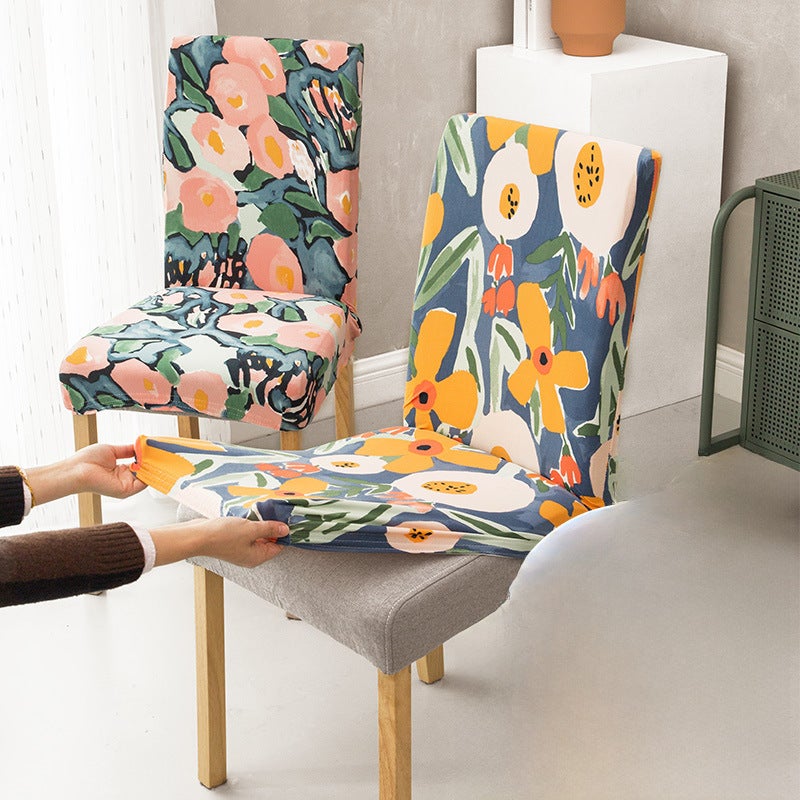 Housse chaise imprimée universelle élastique 4 saisons, dossier intégré – Sunseeker Yan, épaissi. - 4