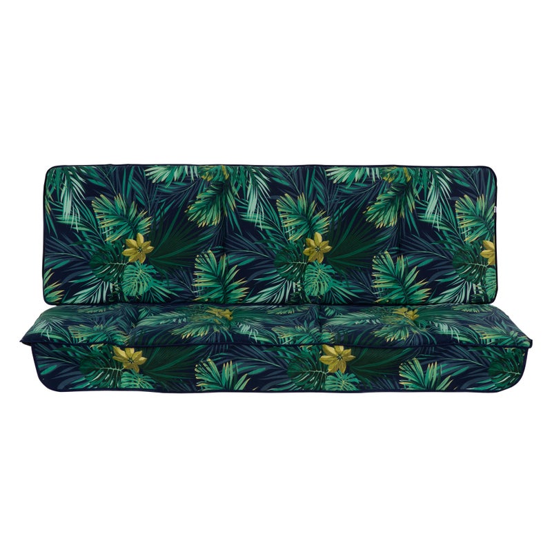 Poduszki na huśtawkę ogrodową 150 cm Latina zielony wzór w liście Patio