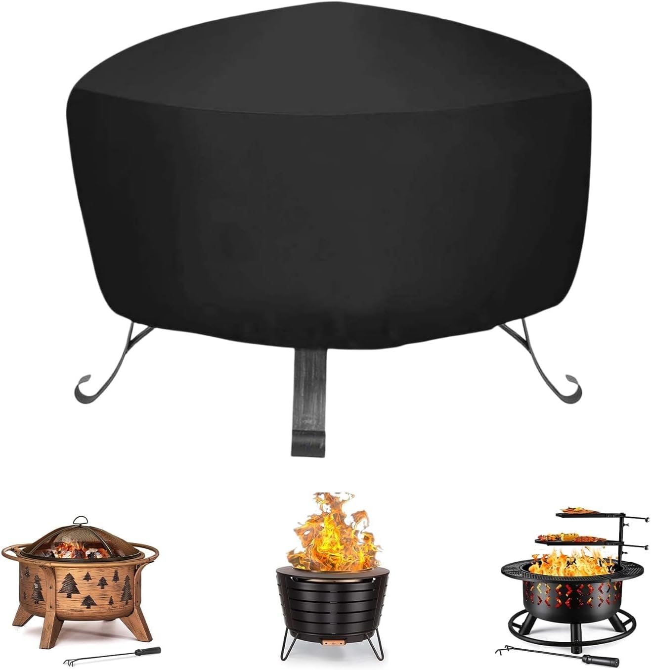 Okrągły wodoodporny pokrowiec na grill z ochroną przed zarysowaniami (92 x 92 x 31 cm)