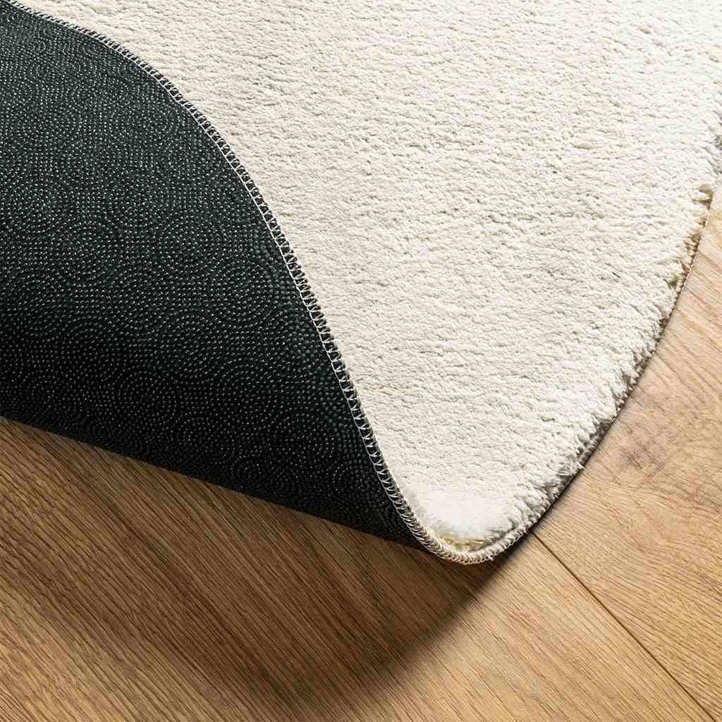 Tapis de surface ovale Crème 80 x 150 cm 100% Polyester - 5