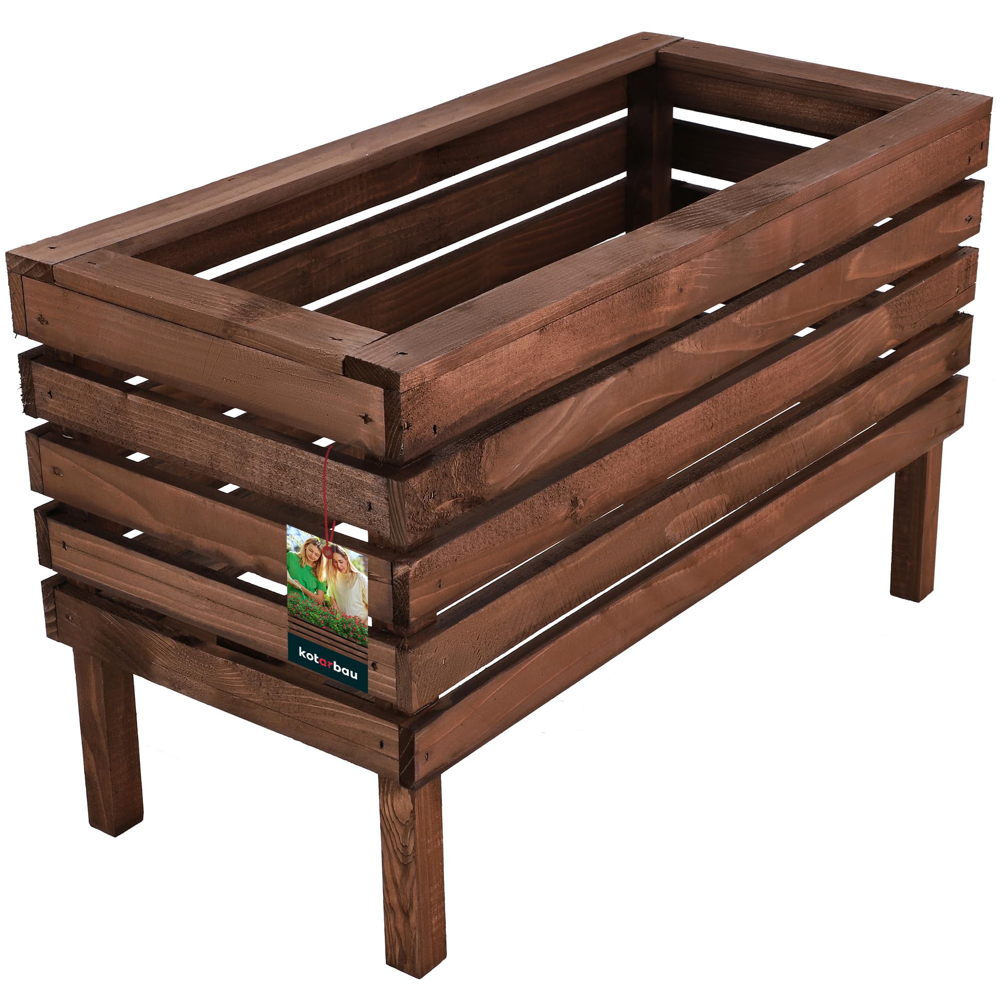 Skrzynka 64cm kwietnik drewniany donica doniczka ogrodowa na kwiaty rośliny - KOTARBAU