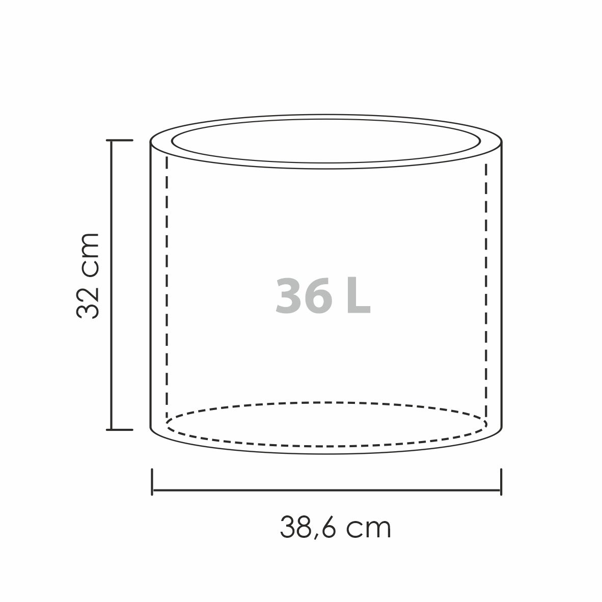 Scheurich Panzano 40, bac à plantes/pot à fleurs/jardinière, cylindrique, coloris: Stony Grey, fabriqué avec du plastique recyclé, pour l’extérieur - 5