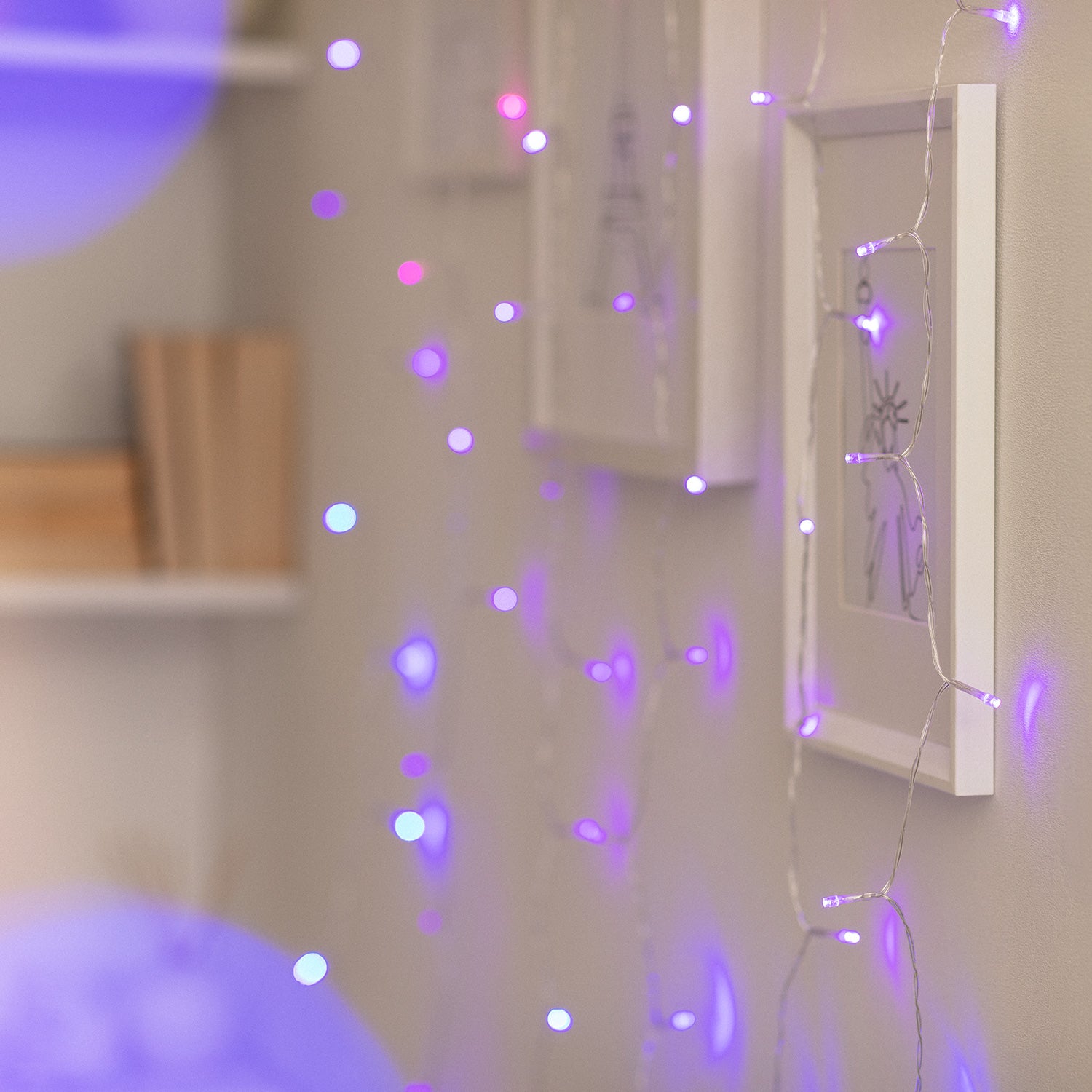 Rideau de Guirlande LED Extérieur avec Piles 1m Centauro Multicolore | Idéal pour Noël - 6