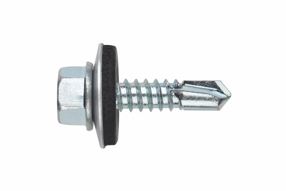 Tornillo autotaladrante de cabeza hexagonal DIN 7504-K con arandela vulcanizada de acero-EPDM 6,3 x 38 P25 (caja de 250 uds.) - 2
