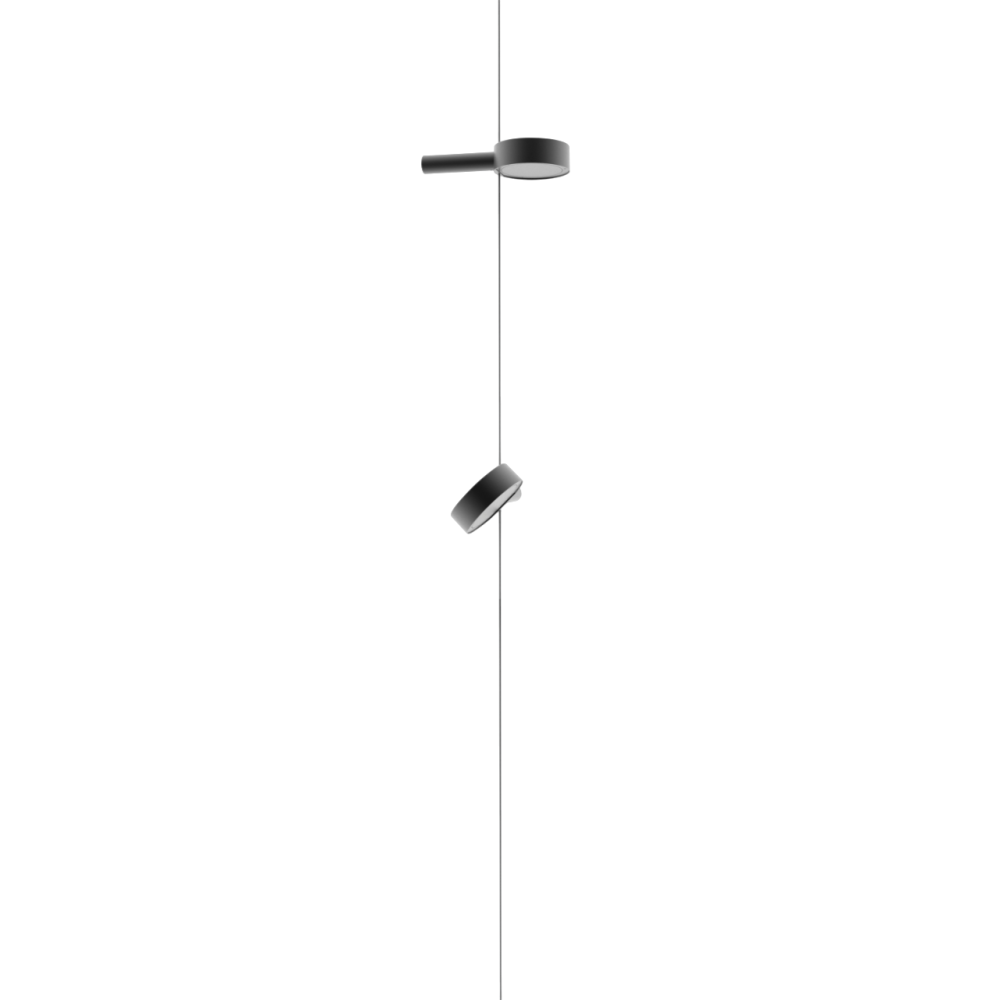 Zafferano SUPER O Czarna lampa wisząca LED z możliwością ładowania i ściemniania - 2 moduły świetlne