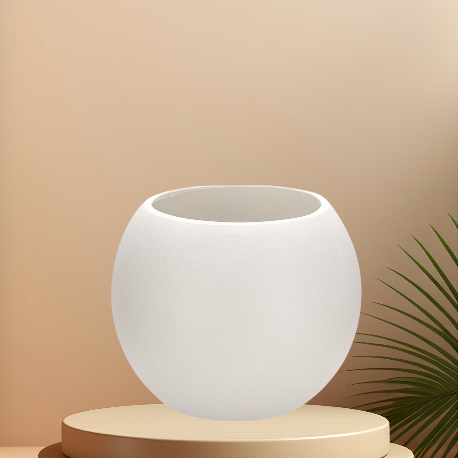 LOLLANDA Pot de fleurs rond,pot de plante artificiel,décoration pour plante d'intérieur en pot,finition mate,ne convient pas à la plantation(30*24cm) - 5