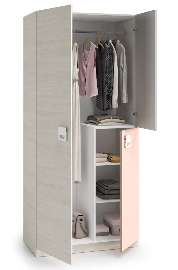 Armoire Penderie Plastique Enfants Rose, 12 Cubes Armoire Etagère Meuble de Rangement Pour