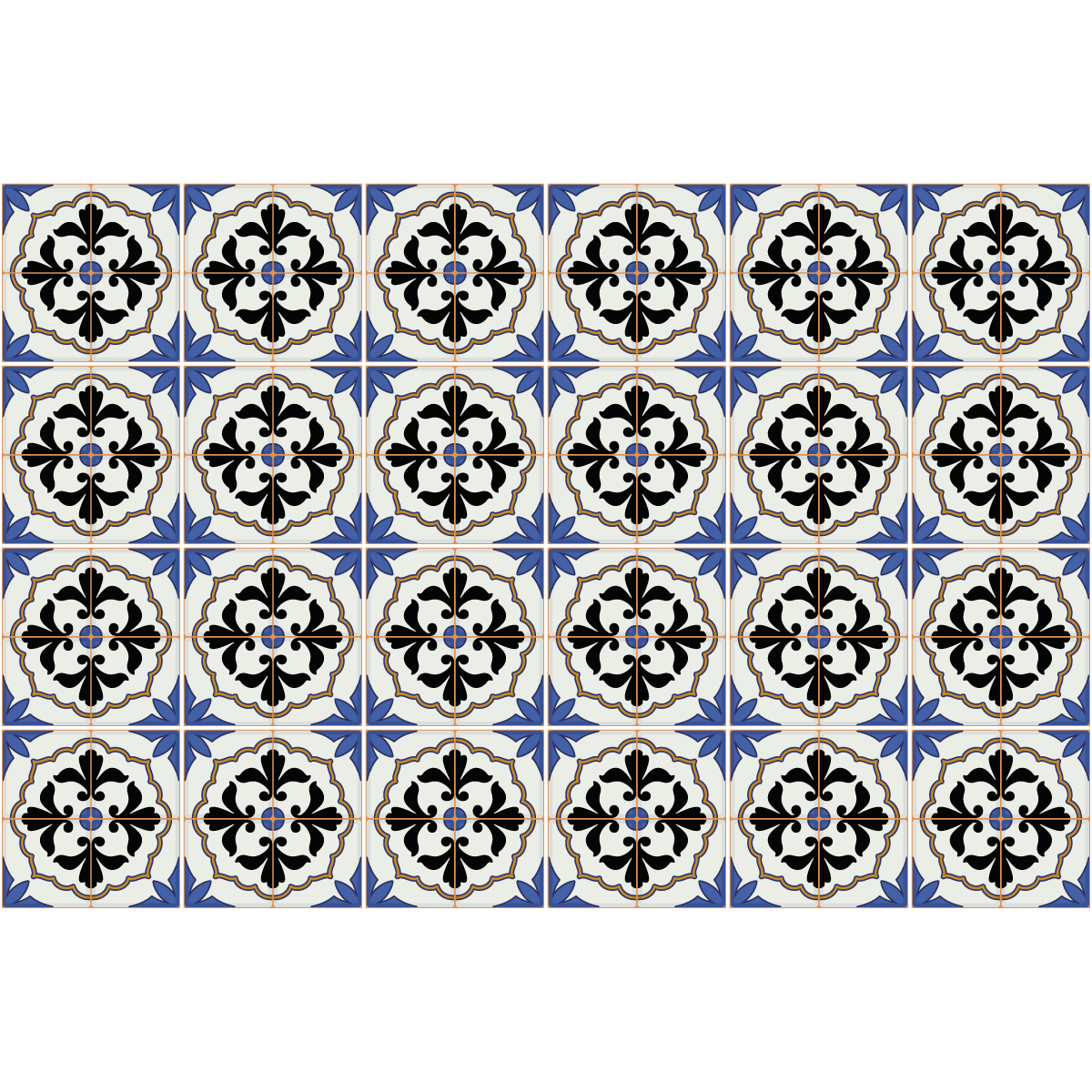 24 adesivi piastrelle di cemento azulejos Italo - Sticker adesivo - adesivi murali - 24stickers10x10cm - 2