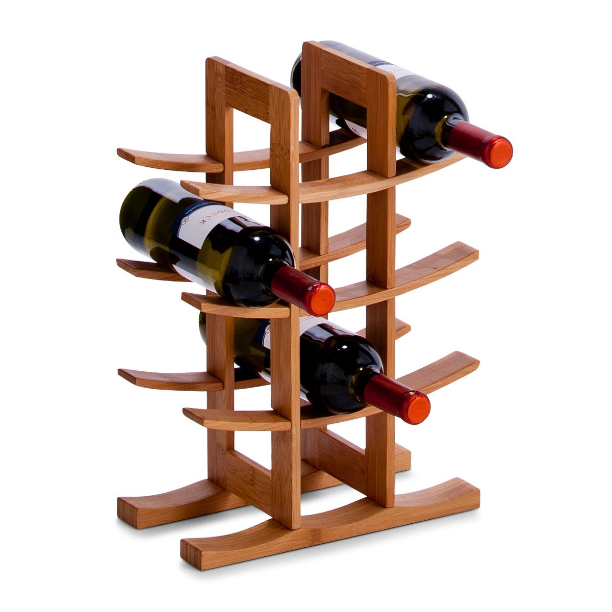 Range-bouteilles En Bambou Five - Capacité 48 Bouteilles - Dimensions L45 X P24 X H131 Cm - Poids 8.15 Kg - Design Naturel - 8