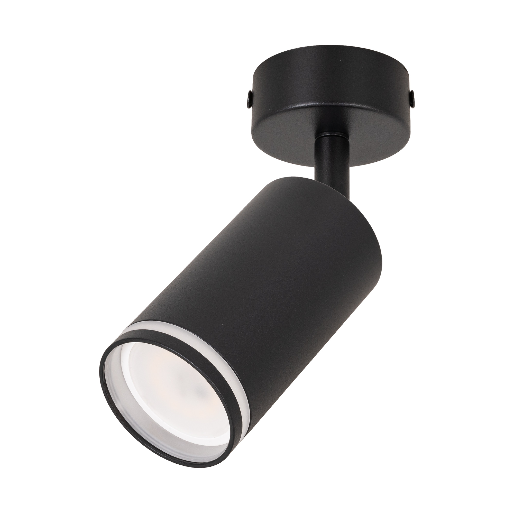 Reflektor sufitowy LED - Lampa ścienna czarna GU10 - Kinkiet natynkowy do pokoju salonu Tuba dekoracyjna - LEDHOFF