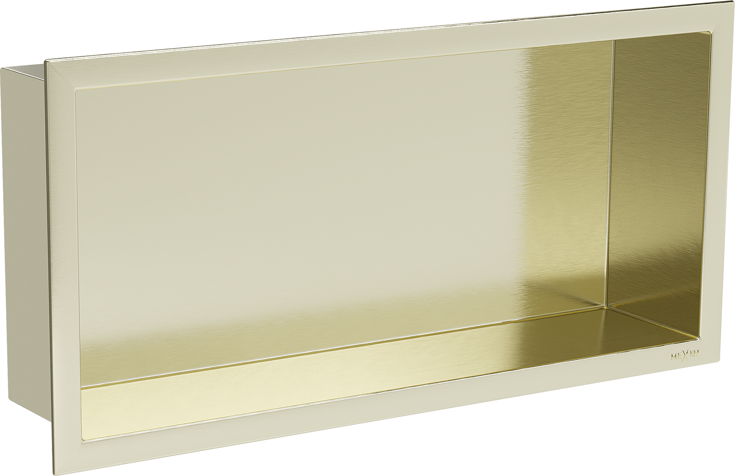 Mexen X-Wall-R półka wnękowa z kołnierzem 45 x 20 cm, złota szczotkowana - 1950452010