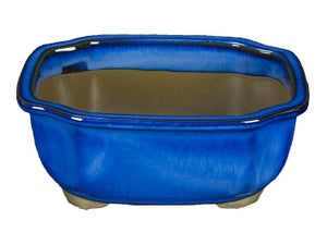 Vaso per bonsai Giapponese Morrisan ovale in gres smaltato verde 34x29,5x8 cm - B22-39b