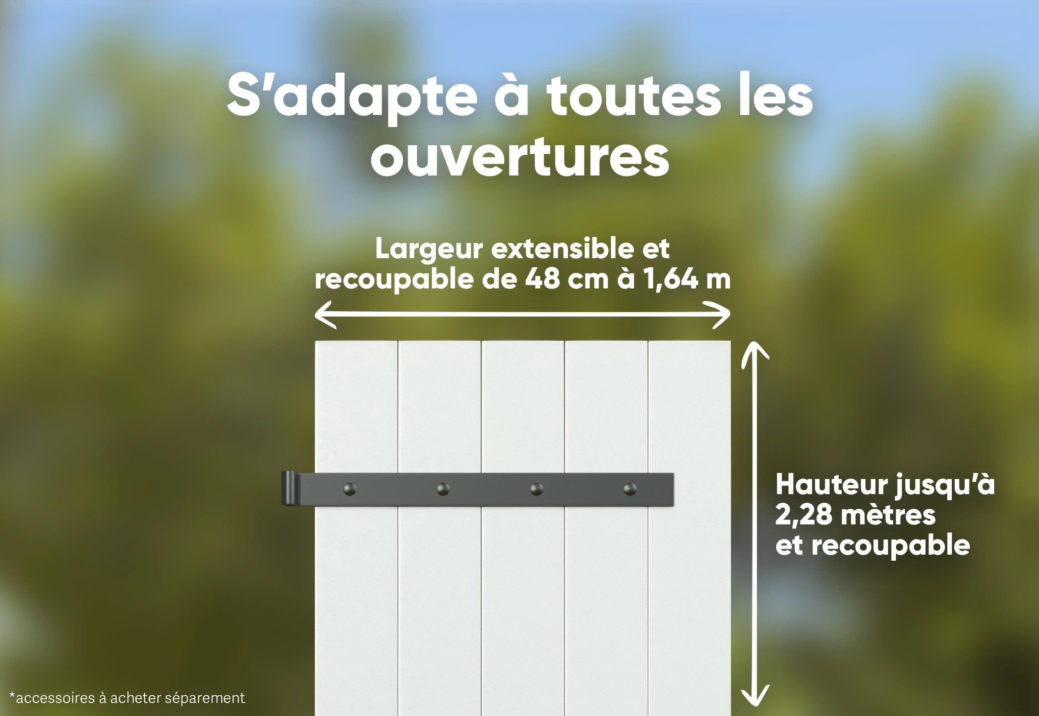 myVolet - Kit volet battant sans entretien - Prêt à assembler - 2VT - H158cm - L144cm - 5