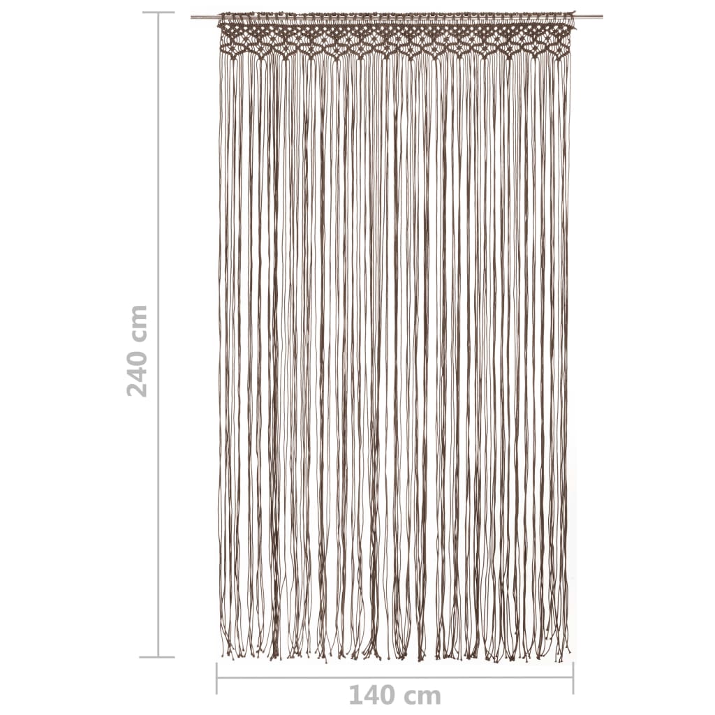 vidaXL Rideau en macramé Taupe 140x240 cm Coton - 5