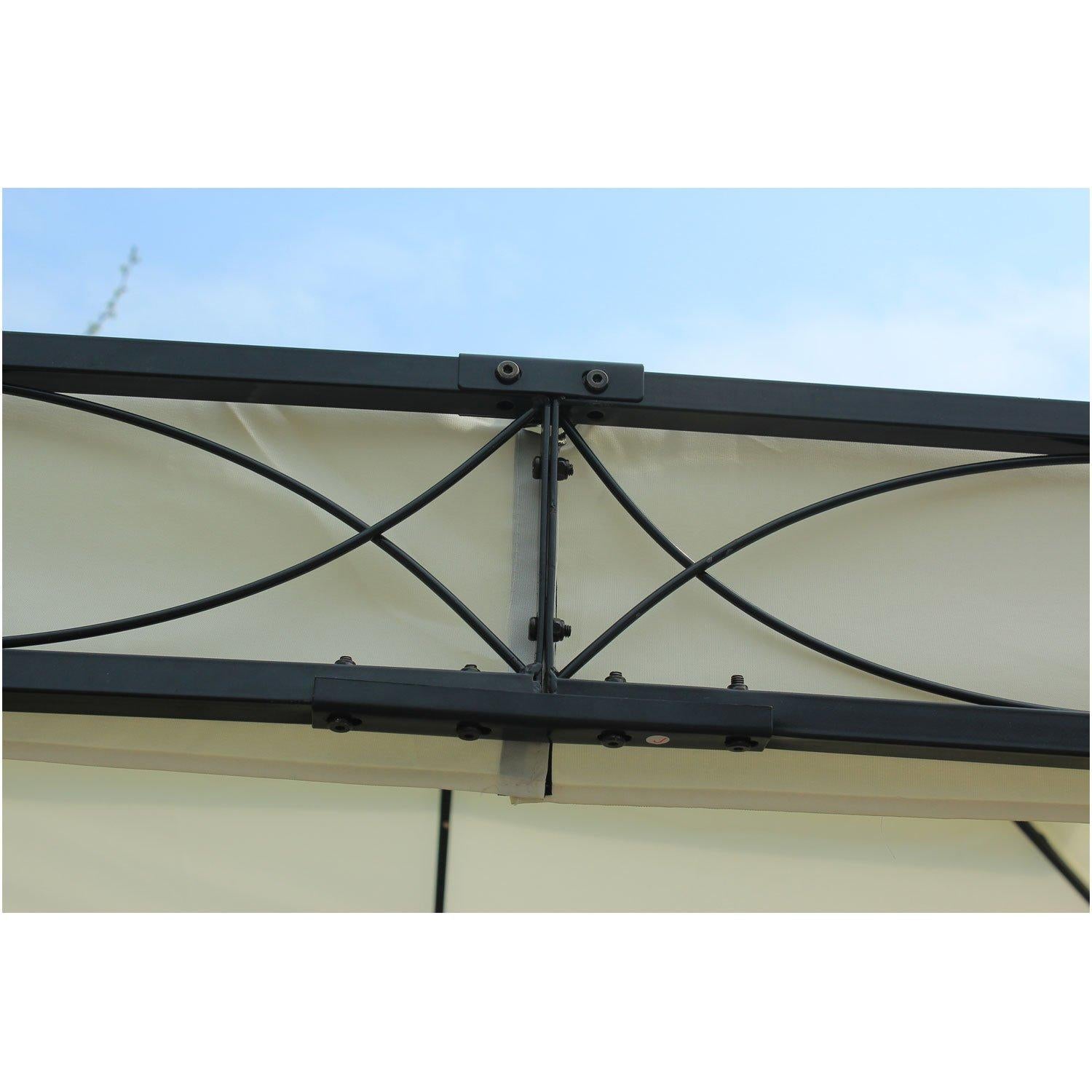 Cenador Outsunny crema acero y poliéster 300x400x280 cm - 6