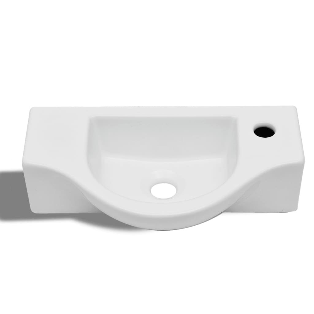 Lavabo a foro per bagno 45 x 25 cm ceramica bianca 02_0002505 - 2
