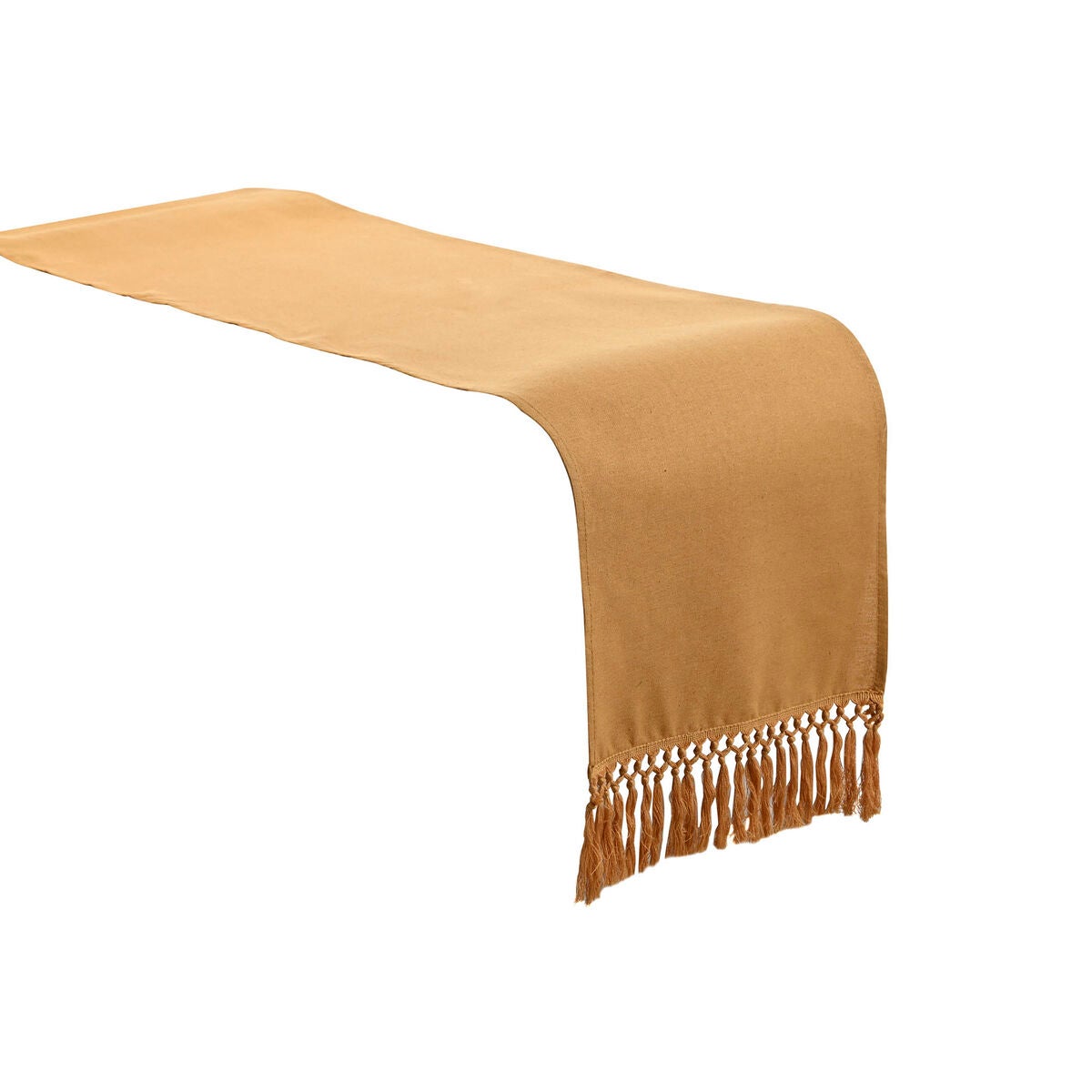 Camino de mesa home esprit mostaza 40 x 140 cm