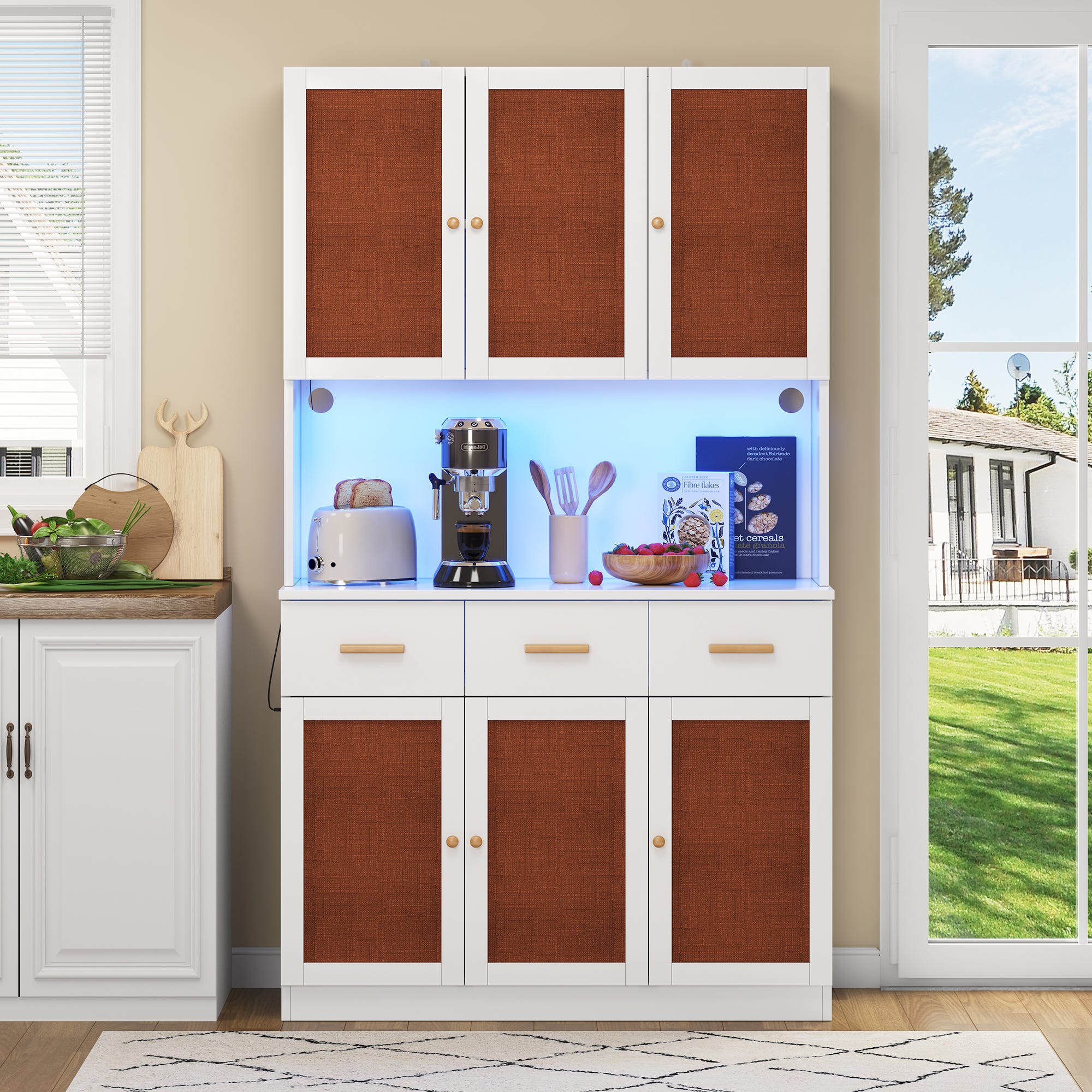 Lumo Mini Vitrine éclairage incluss LED, 8 tablettes en verre, noir Lumo Mini Vitrine éclairage incluss LED, 8 tablettes en verre, noir