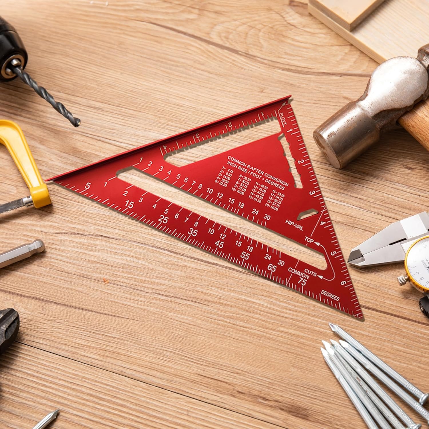 Esquadro de carpinteiro de 180 mm, régua de alumínio, esquadros triangulares de carpinteiro de 45 a 90 graus, ferramenta de medição de alta preci - 5