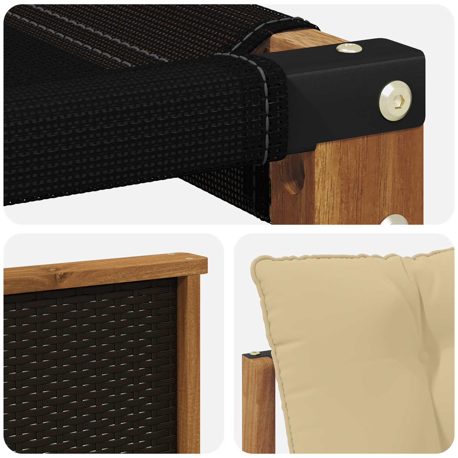 Ensemble de canapés d'extérieur 9 pièces naturel et beige - 7