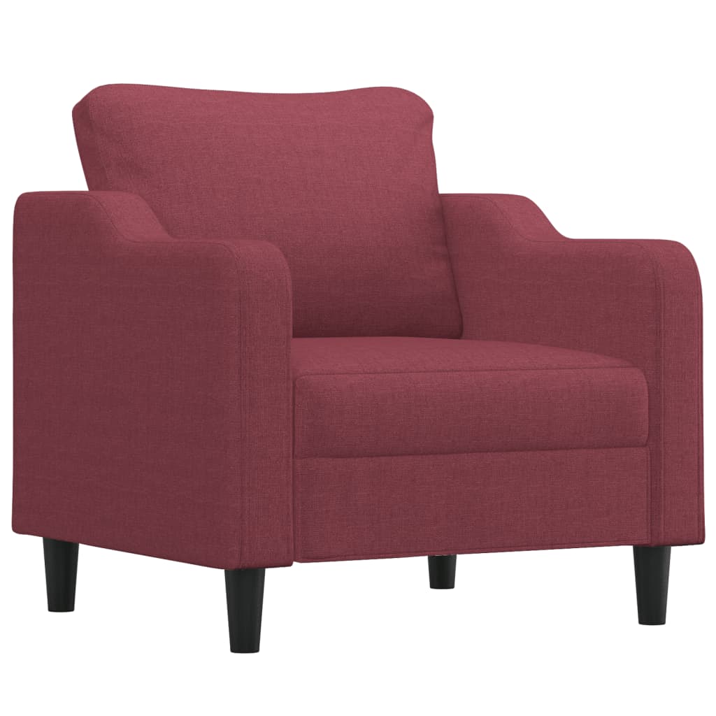 Fauteuil rouge bordeaux en tissu pour le salon, 60 cm - 2