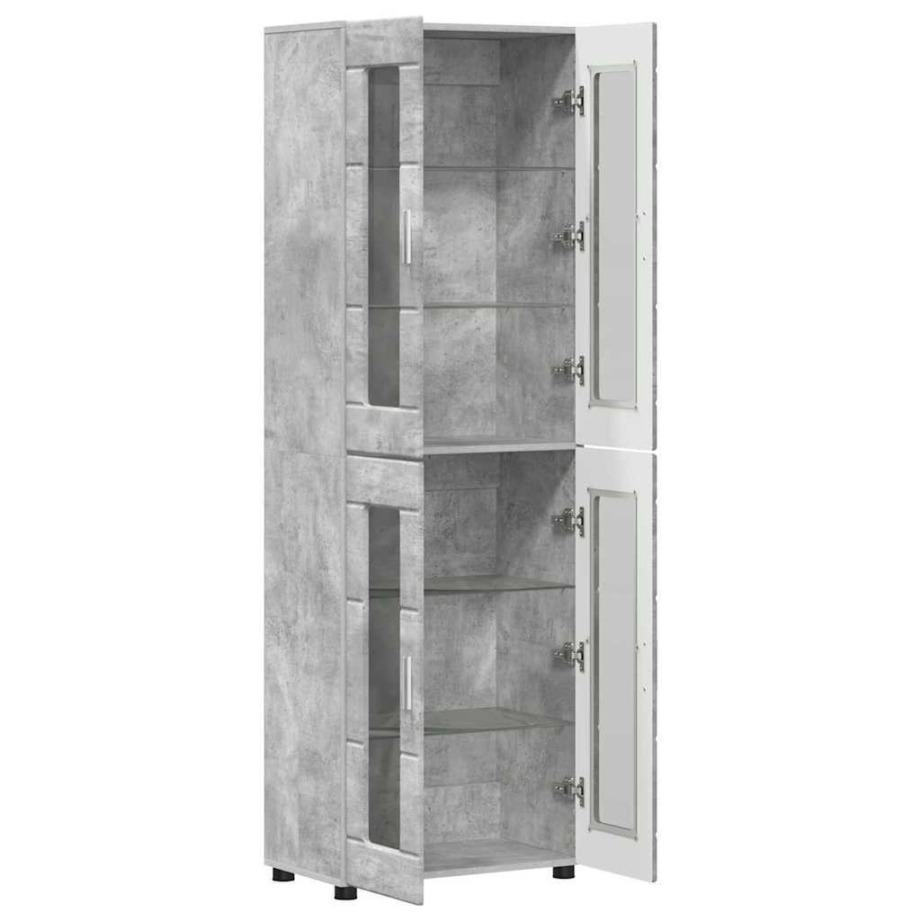 Armoire Haut de rangement - Armoire De Chambre avec étagère Gris béton 60 x 35 x 182 cm - 5