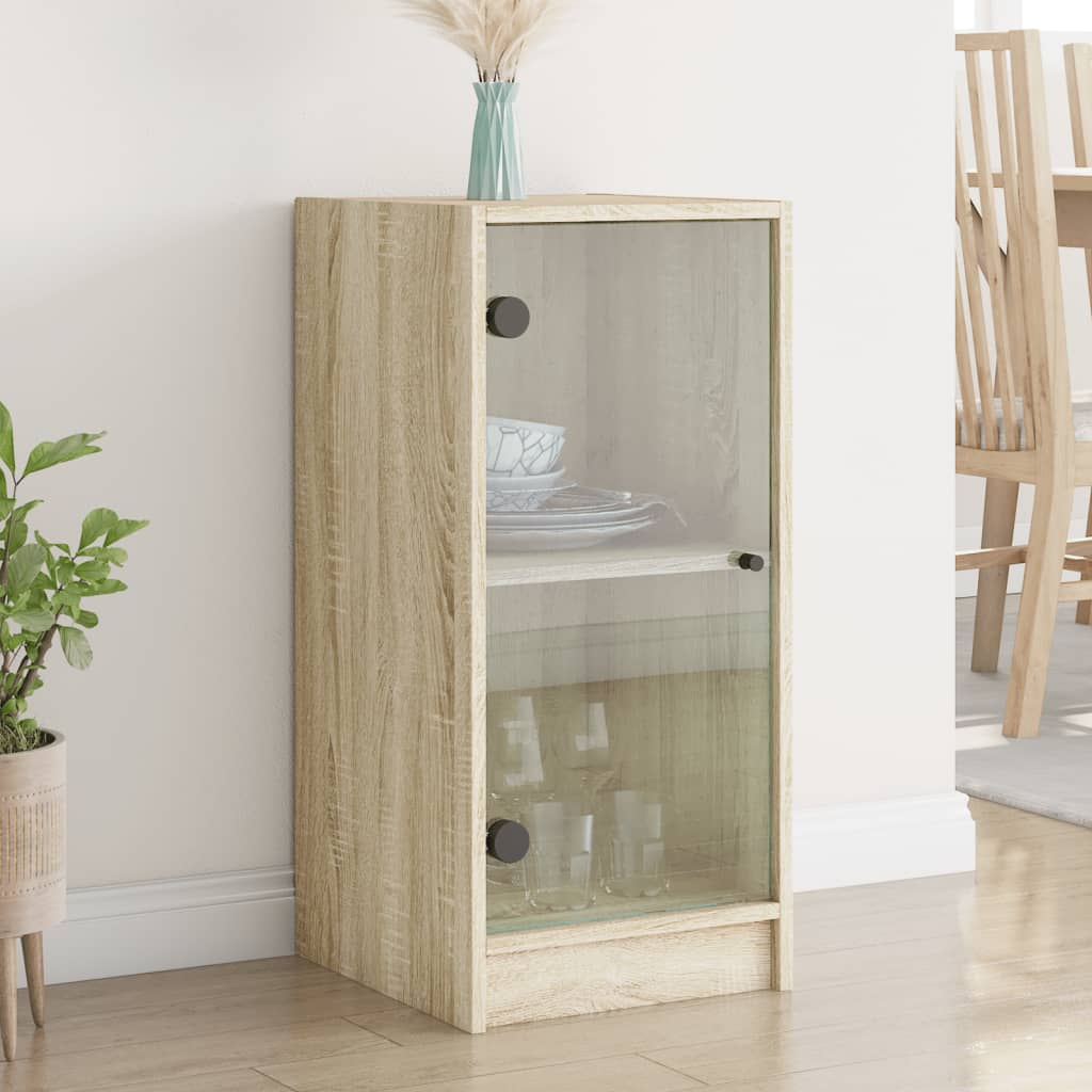K-Möbel Vitrine Verre Chêne Sonoma 176x37x33cm - 4 Étages Réglables LED - Pour Collection, Voitures Miniatures
