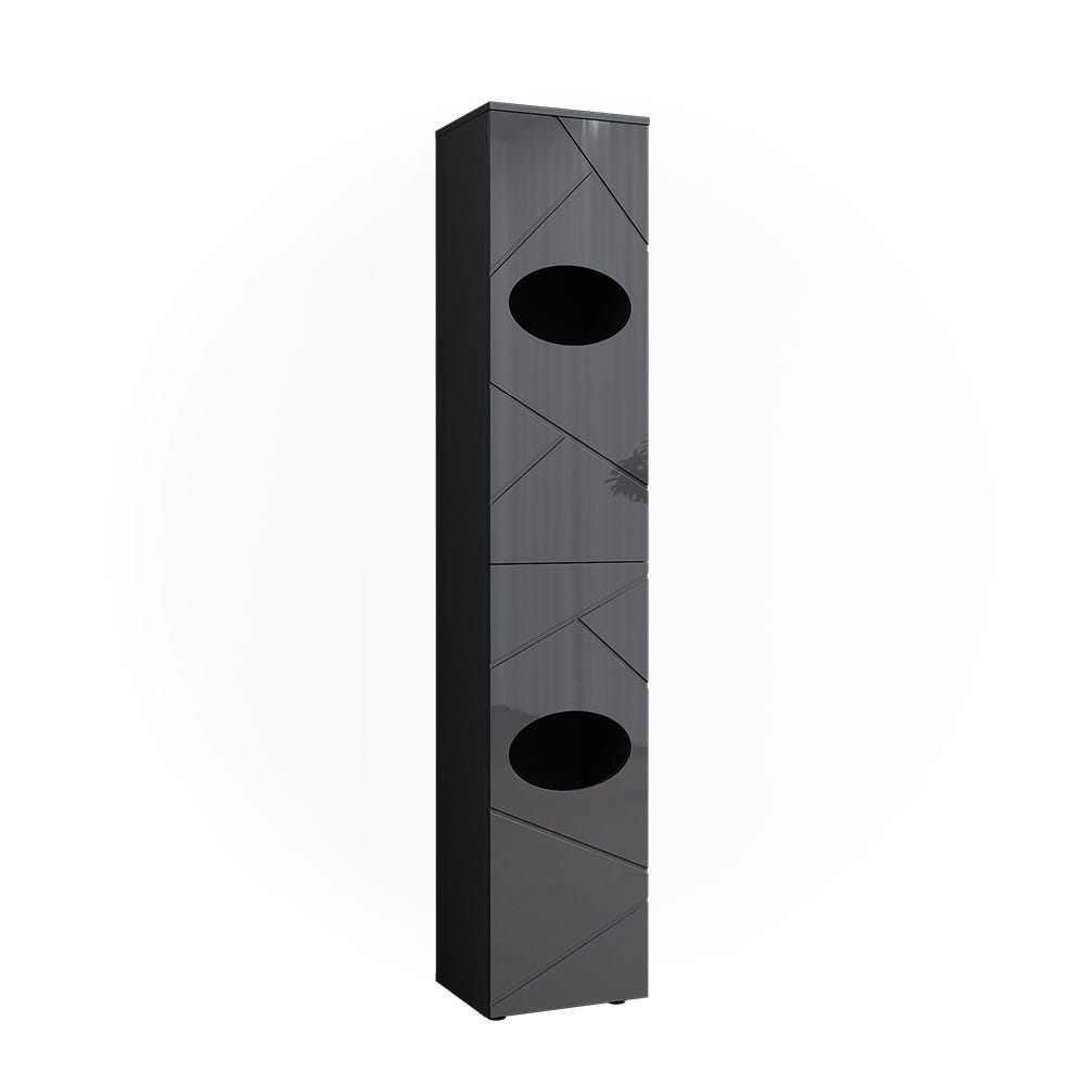 Vicco Linnenkast Maltin, Wit, 30.2 x 189 cm met één deur en twee laden | Wit | Hoge kast Vicco Linnenkast Maltin, Wit, 30.2 x 189 cm met één deur en twee laden | Wit | Hoge kast