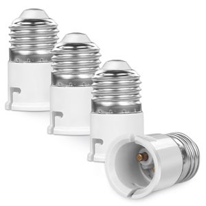 AUAUY Lot De 4 Adaptateurs Douille E27 Vers B22 – Convertisseur Lampe LED, Incandescent, CFL – Installation Facile Et Résistant Chaleur 200°C