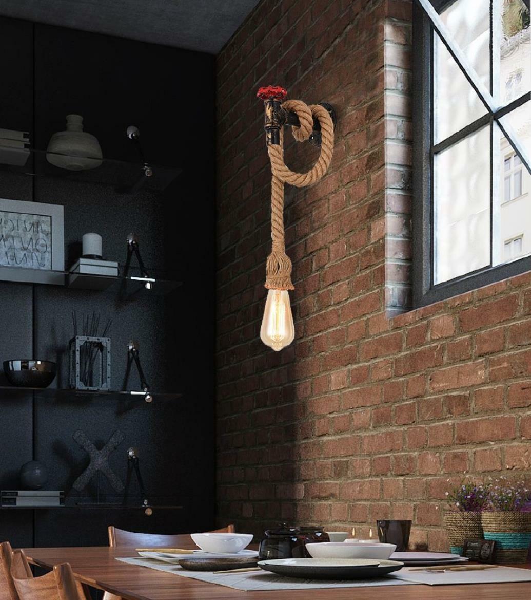 Vieille lampe murale rétro à corde E27 LED fontaine pub dentelle taverne 230V - 6