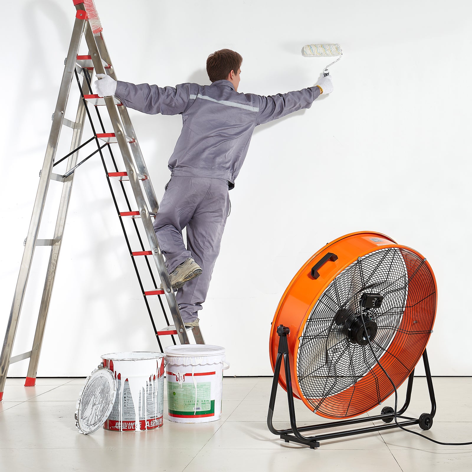 Ventilateur Industriel VEVOR 76 cm 3 Vitesses Haute Vitesse 13000 CFM 360° Réglable pour Entrepôt, Atelier, Usine - 8