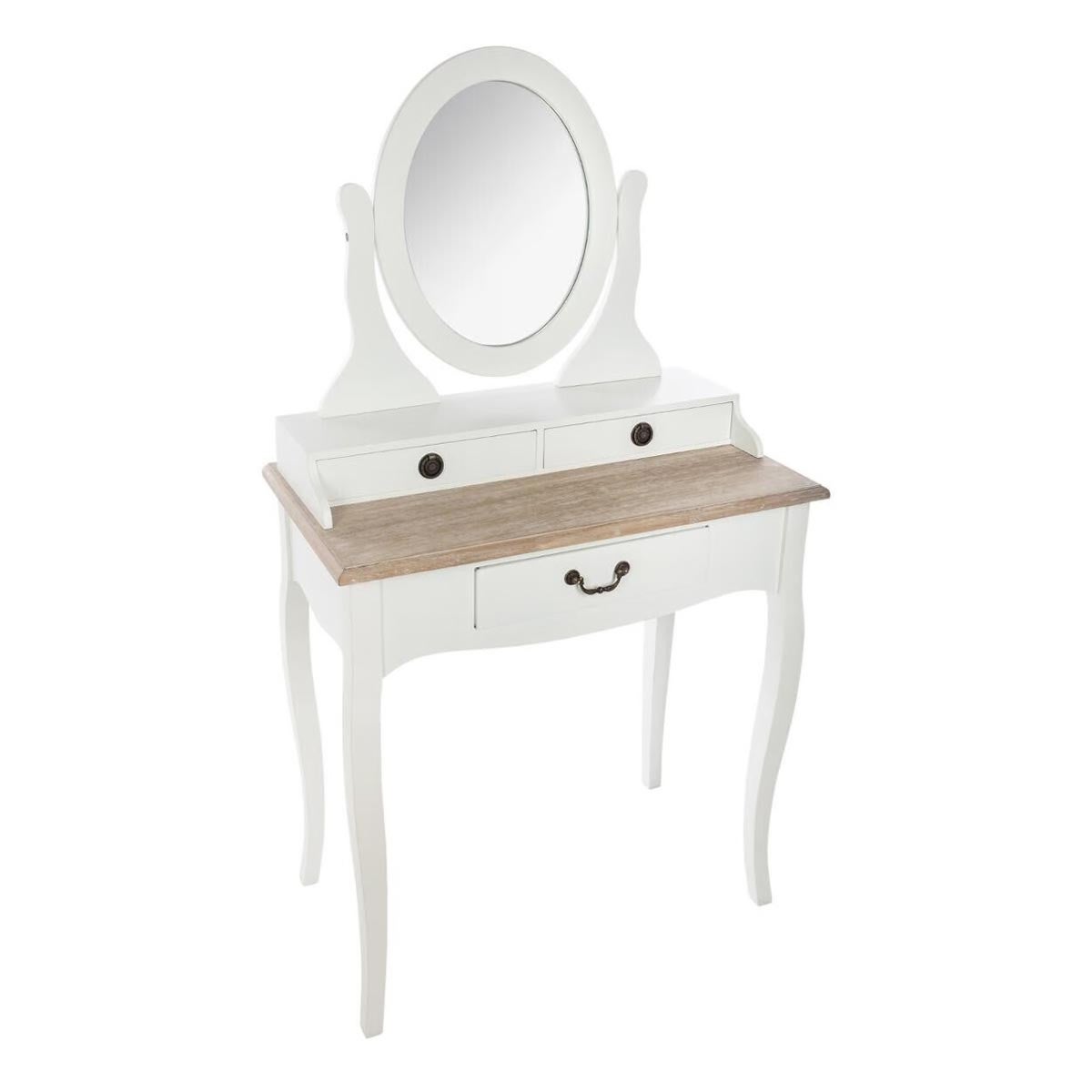 Toaletka Chrysa White and Wood z lustrem 74 cm