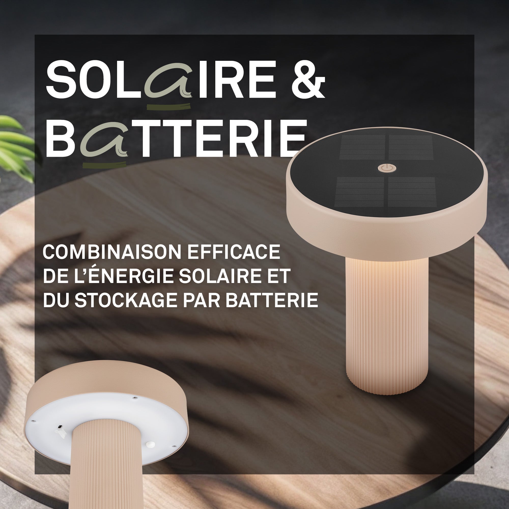 Lampe de table LED - German Design Award - Sans fil - Solaire - Ø16x20cm - Blanc chaud - 1W, 150lm - Briloner - 7