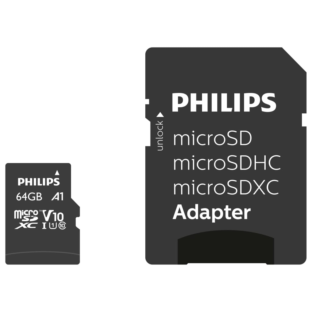 Carte Mémoire SDXC 64 Go QUMOX Classe 10 - Lecture 80 Mo/s, écriture 40 Mo/s, Pour Photo/vidéo 4K