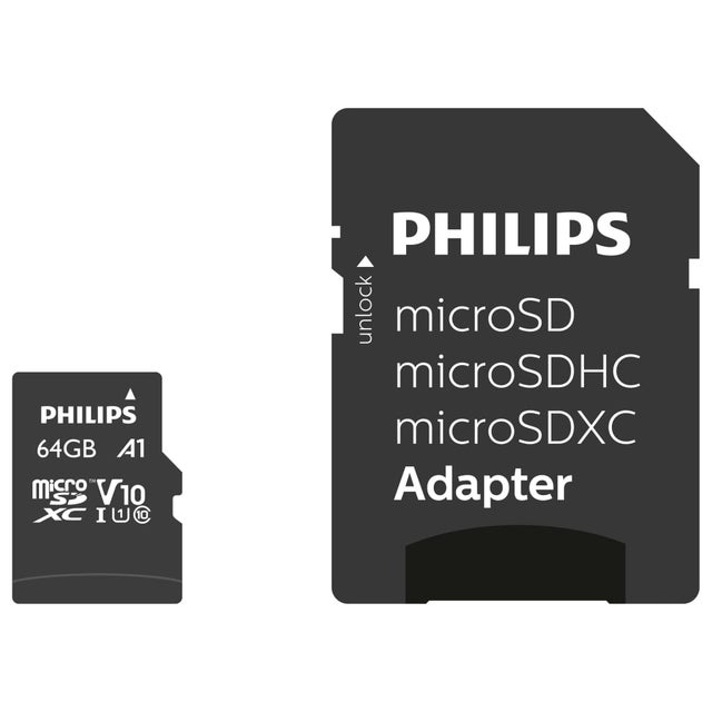 Carte mémoire Micro SDXC 64 Go UHS-I U1 V10 Philips