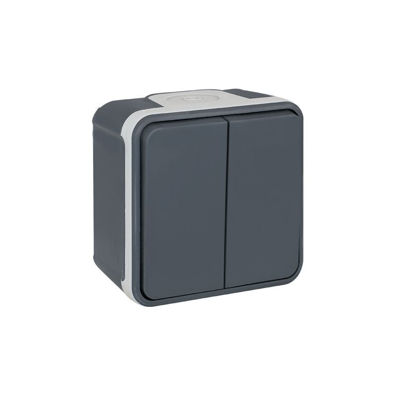 Double Va-et-vient Oxxo - 1 poste - 10AX - 250V - Gris - 2