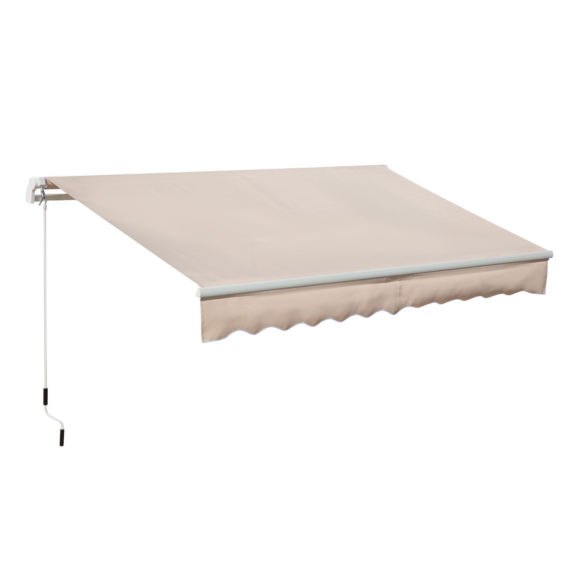 Toldo manual retráctil outsunny poliéster beige 295x200 cm