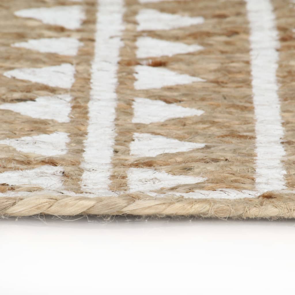 Tapete de sal | Tapete artesanal em juta com impressão a branco 150 cm CFW168194 - 3