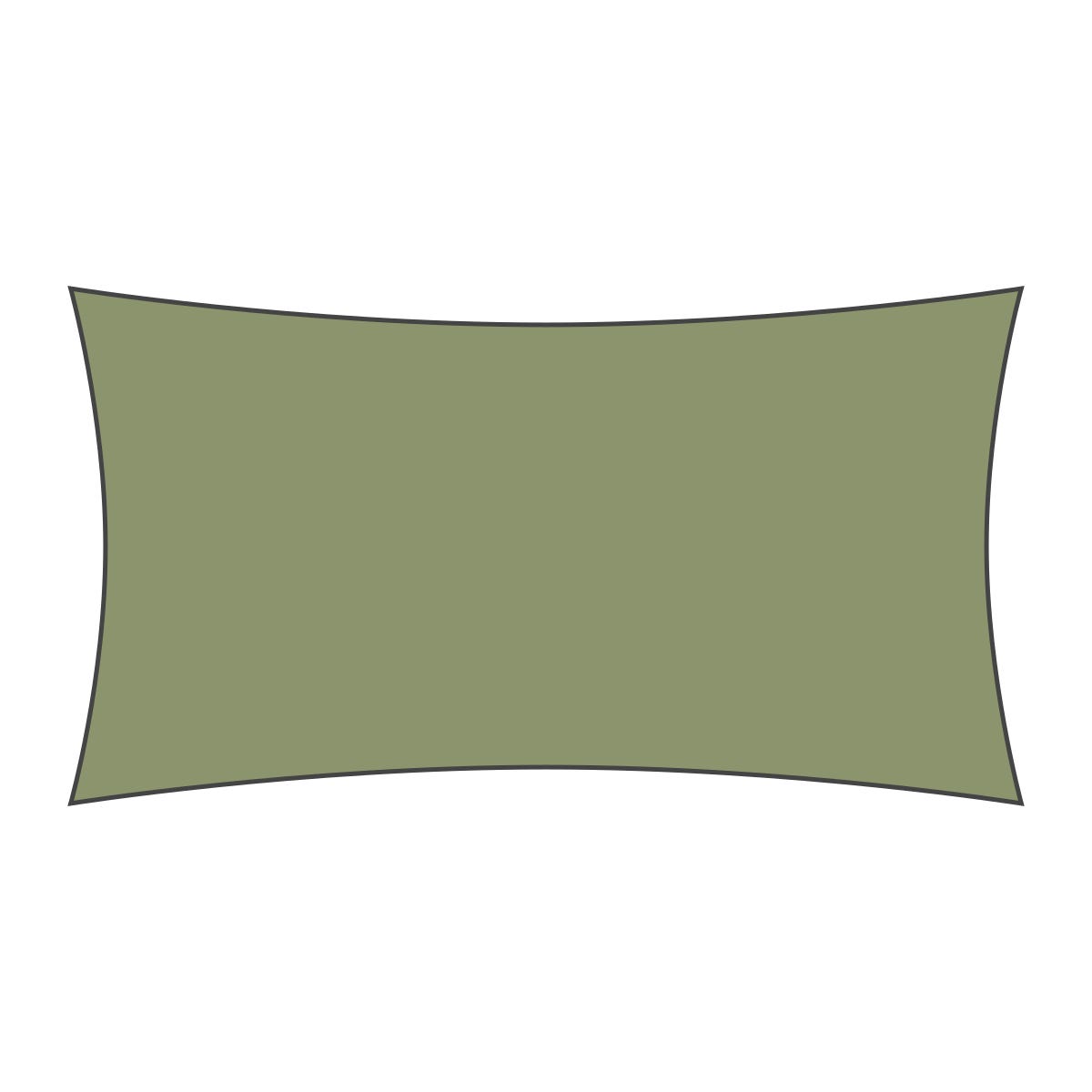 Voile d'ombrage rectangulaire 4 x 4,5 m - Toile tendue 340 g/m² Vert ...