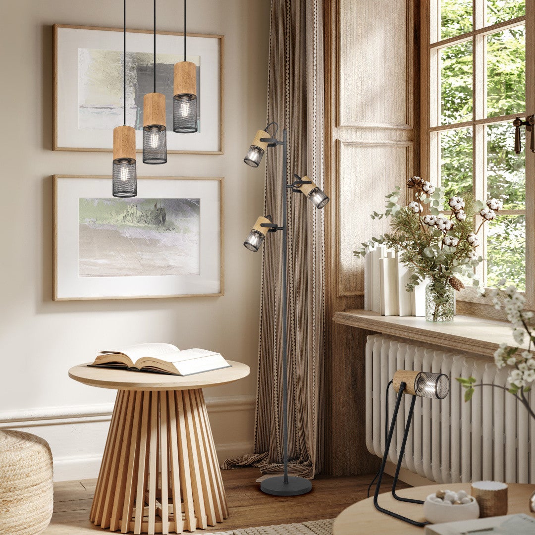 Led Lampadaire Trio Tosh Noir 3xE14 - 5