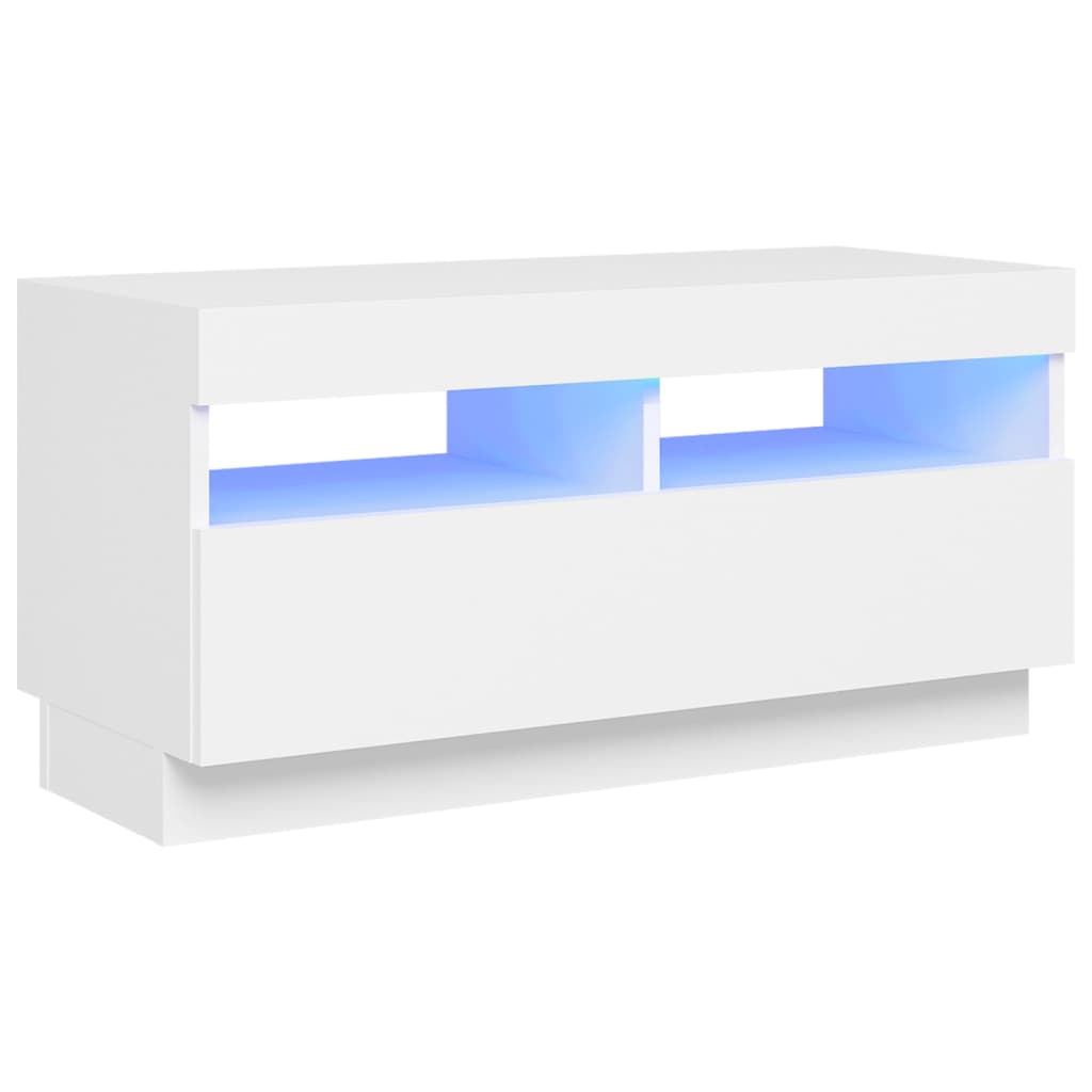 Maison Exclusive - Meuble TV avec lumières LED blanc 80x35x40 cm - 2